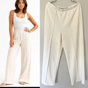 Victoria Secret Brushed Modal Wide Leg Lounge Soft Pants Large Ivory Athleisure